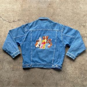 RARE VINTAGE DISNEY STORE WINNIE THE POOH JACKET JEAN JACKET